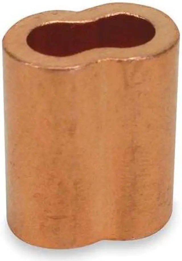 Main image of DAYTON 1DLE5 Wire Rope Sleeve,3/32 In,Copper,PK25