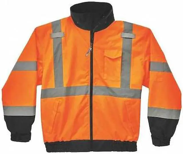 Main image of ERGODYNE 8379 Hi-Vis 2-in-1 Bomber Jacket, Oxford Polyester, Class 3 Hi-Viz