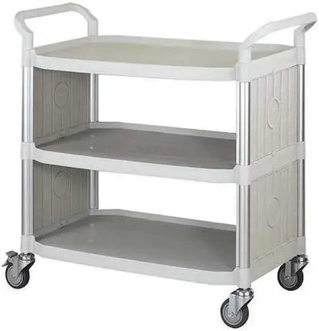 Alt view image 2 of 2 - ZORO SELECT 35KT29 Fiber Glass, Polypropylene Enclosed Service Cart, 3 Shelves,