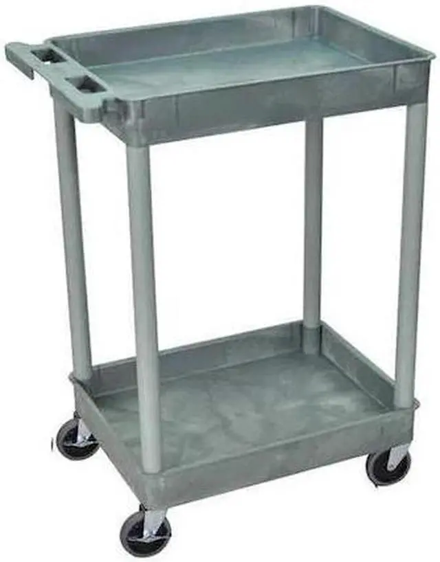 Main image of ZORO SELECT STC11-G Utility Cart with Deep Lipped Plastic Shelves, 300 lb Load