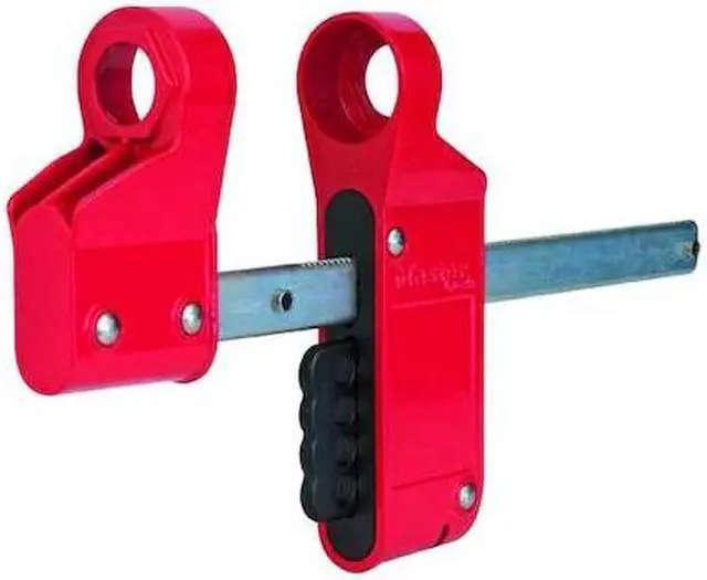 Alt view image 2 of 3 - Blind Flange Lockout Device,  Red/Black/Silver,  0.750" to 1.125" Nut Dia.