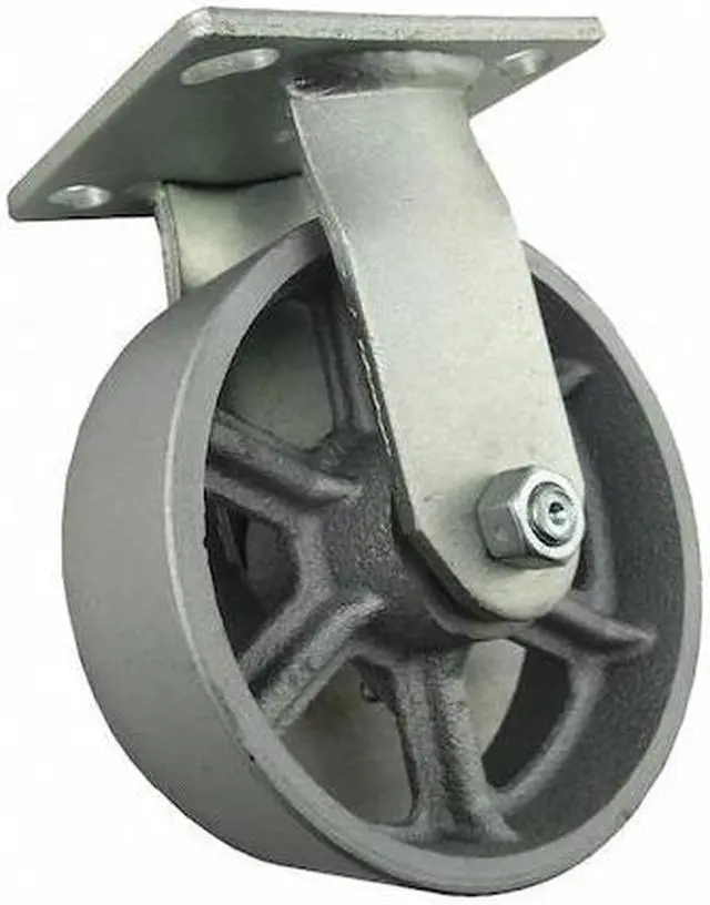 Main image of ZORO SELECT 1NWL5 Rigid Plate Caster,Csst Irn,6 in,1200 lb