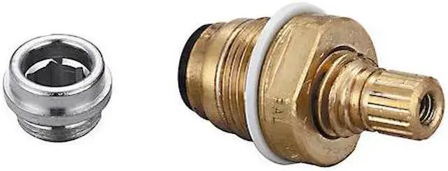 Alt view image 2 of 2 - Central Brass K-454-H 0.25 Turn Stem Assembly Quick Pression Hot Side with Replaceable Seat - Brass