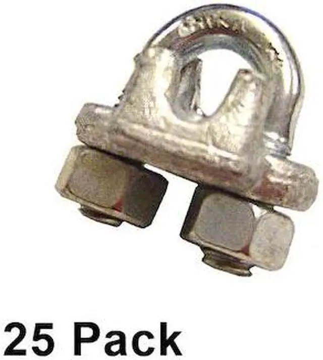 Main image of US CARGO CONTROL GDFWRC18-25PK 1/8" Galvanized Drop Forged Wire Rope Clips (25