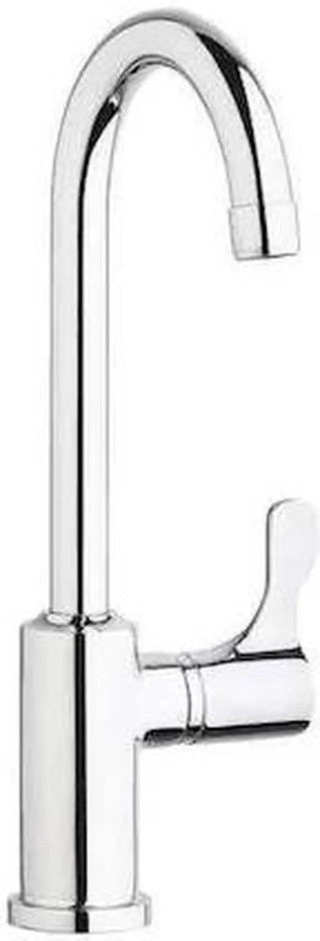Alt view image 2 of 2 - Elkay Single Hole 12-1/2" Vandal Resistant Deck Mount Faucet with Gooseneck Spout Lever Handle on Right Side Chrome