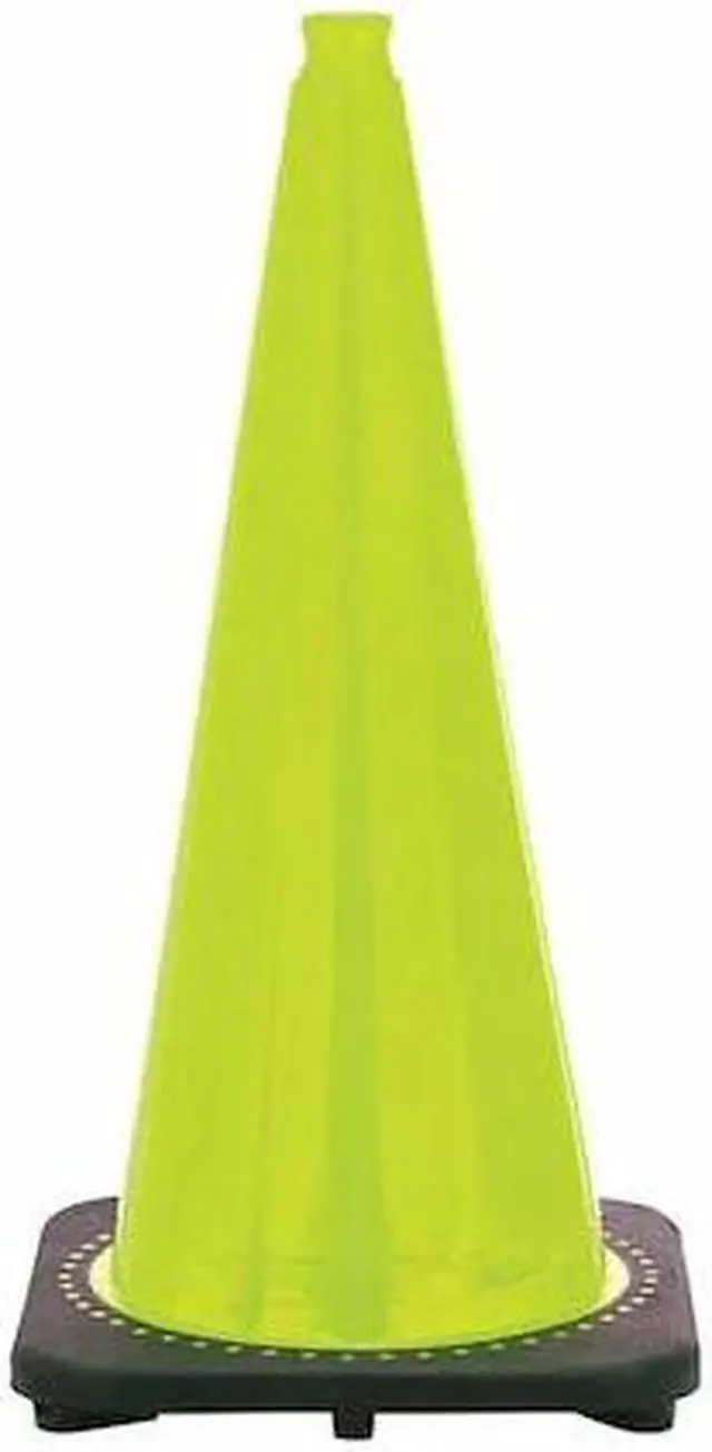 Main image of ZORO SELECT RS70032C-LIME Traffic Cone, PVC, Non-Reflective, 28 in Height, 7