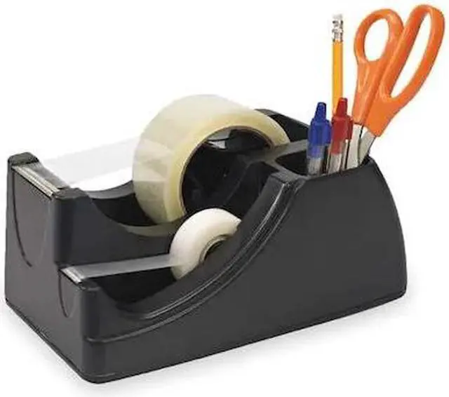 Alt view image 16 of 20 - Officemate Recycled 2-in-1 Heavy Duty Tape Dispenser 1" and 3" Cores Black 96690