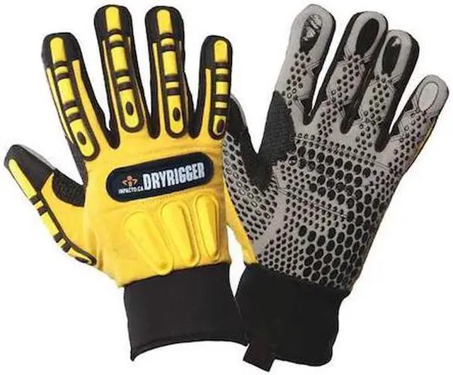 Alt view image 2 of 3 - Impacto Anti-Vibration Gloves,M,Black/Yellow,PR  WGRIGGM