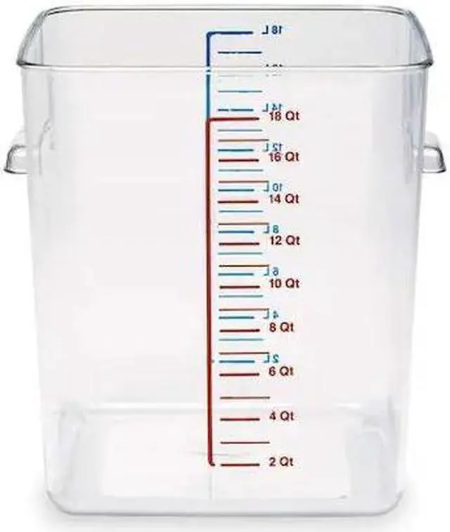 Alt view image 4 of 6 - RUBBERMAID COMMERCIAL FG631800CLR Square Storage Container,18 qt,Clear