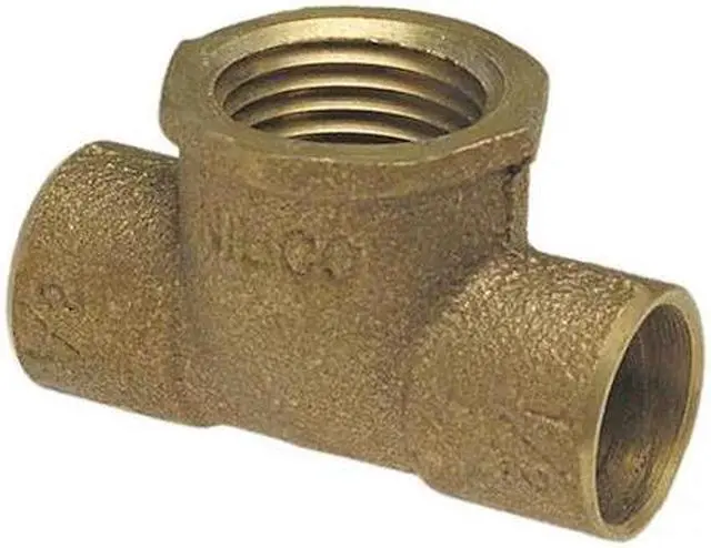 Alt view image 3 of 3 - NIBCO 712R 11/4X11/4X3/4 Reducing Tee,Cast Bronze,C x C x FNPT
