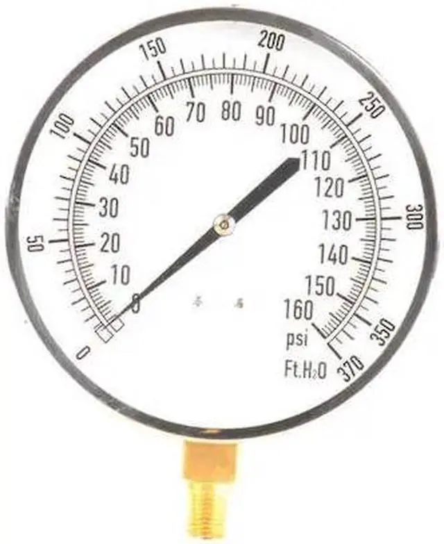 Main image of ZORO SELECT 18C812 Altitude Pressure Gauge, 0 to 370 psi, 4 1/2 in Dial, 1/4 in