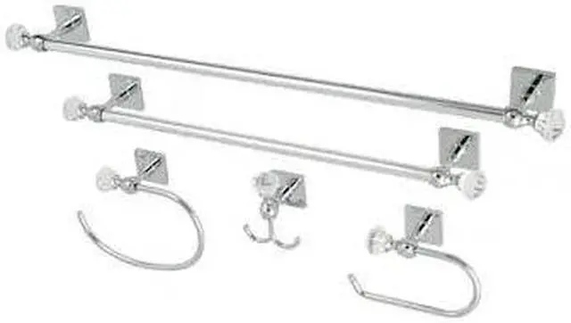 Alt view image 2 of 5 - Kingston Brass BAHK70512478C 5 Piece Celebrity Bathroom Hardware Set, Chrome