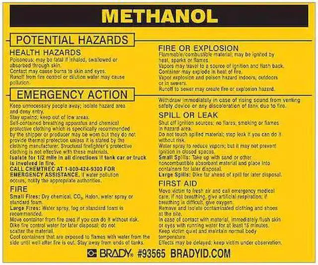 Main image of BRADY 93565 Chemical Label,3-3/4inHx4-1/2inW,PK25