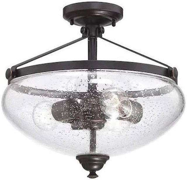 Alt view image 2 of 2 - Nuvo Lighting 60/5544 Three Light Semi Flush Mount, Bronze/Dark