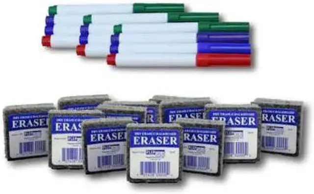 Main image of FLIPSIDE 19273 Student Erasers and Colored Pens, PK12