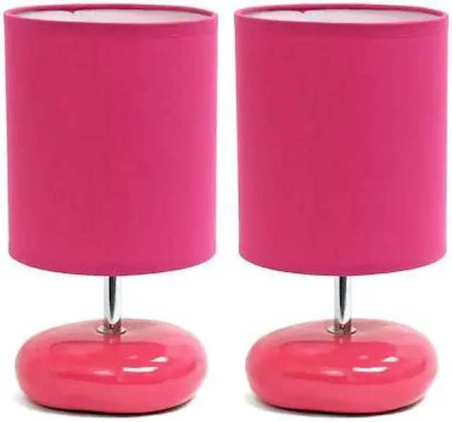 Alt view image 5 of 10 - Simple Designs Stonies Small Stone Look Table Bedside Lamp 2 Pack Set