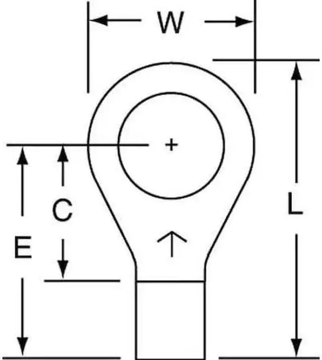 Alt view image 2 of 2 - 3m Ring Terminal, Bare Bare, Brazed Seam, 12 to 10 AWG, 500 PK M10-38R/SK