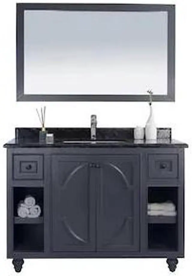 Alt view image 4 of 10 - Odyssey - 48 - Maple Grey Cabinet + Black Wood Marble Countertop