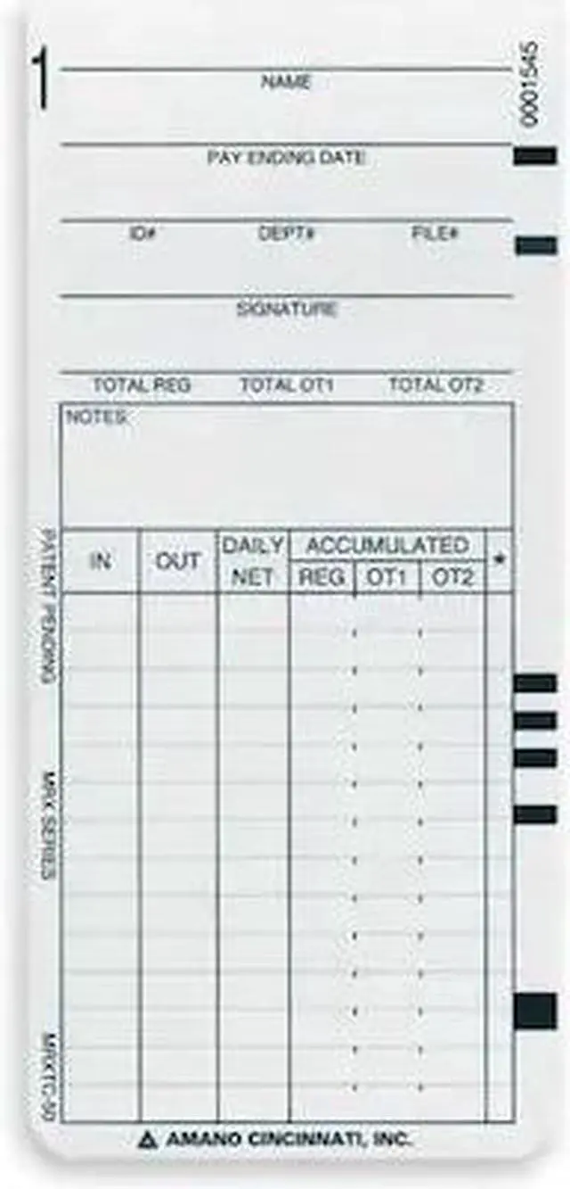 Alt view image 2 of 2 - AMANO ARX-104450 Card,Time,PK1000