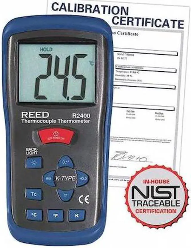 Main image of REED INSTRUMENTS R2400-NIST Thermometer,Type K Thermo,Nist Cert