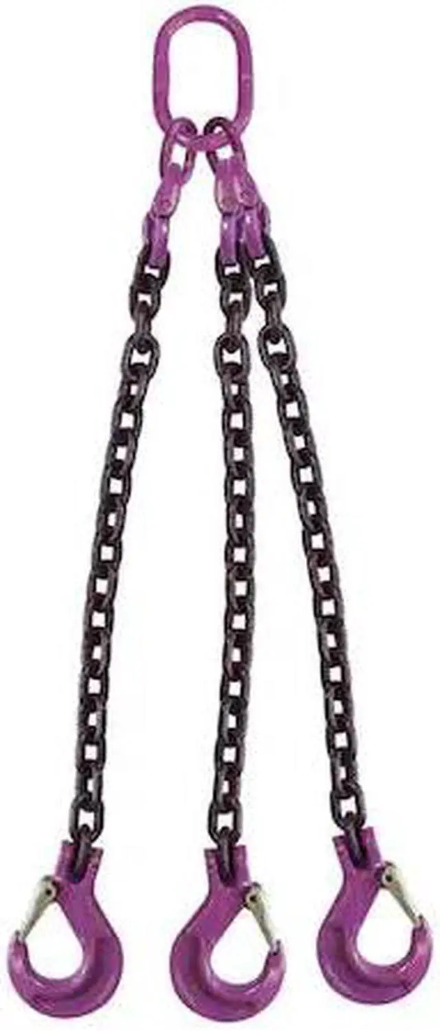 Main image of US CARGO CONTROL 932G100TOS-16 9/32" x 16' - 3 Leg Chain Sling w/ Sling Hooks -