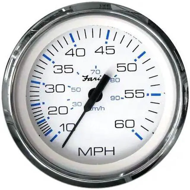 Alt view image 5 of 7 - Faria Chesapeake White SS 4" Speedometer - 60MPH (Mechanical)