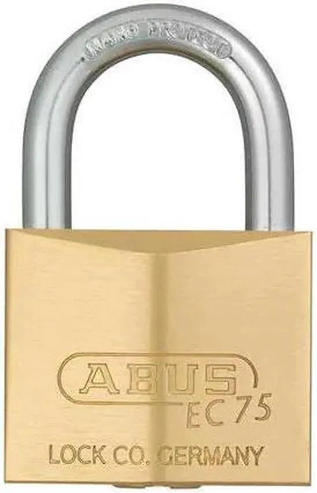 Main image of ABUS 75/40 KA Padlock, Keyed Alike, Standard Shackle, Square Brass Body, Steel