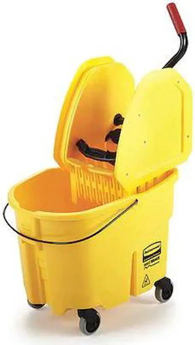 Main image of RUBBERMAID COMMERCIAL FG757788YEL 8 3/4 gal WaveBrake Down Press Mop Bucket and