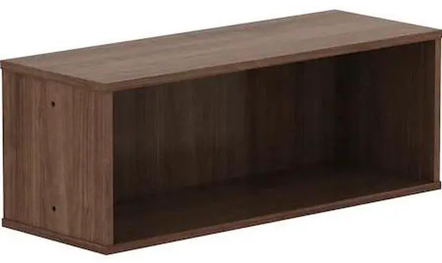 Alt view image 4 of 15 - Lorell Panel System Open Storage Cabinet - 18.1" Height x 31.5" Width x 15.8" Depth - Walnut - Laminate - 1Each LLR90280