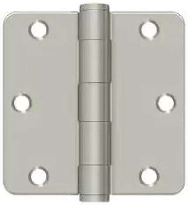 Alt view image 2 of 3 - Deltana S35R4HD15 3.5 x 3.5 x 0.25 in. Heavy Duty Radius Hinge, Satin Nickel - Steel  - Pack of 2