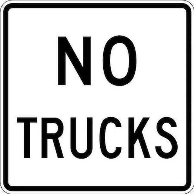 Alt view image 2 of 2 - LYLE R5-2A-24DA No Trucks Traffic Sign, 24 in H, 24 in W, Aluminum, Square,