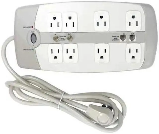 Main image of POWER FIRST 52NY59 Surge Protector Outlet Strip,6 ft.,White