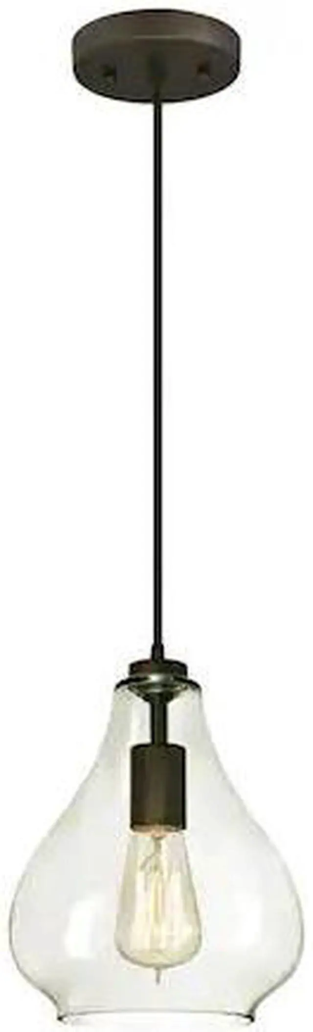 Alt view image 2 of 5 - Westinghouse 6102600 One Light Bronze with Glass Adjustable Mini Pendant, 60.25 in.