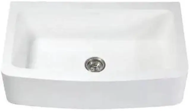 Alt view image 2 of 7 - Gourmetier GKFA36229 Solid Surface 36" x 22" Farmhouse Single Bowl Kitchen Sink, Matte White