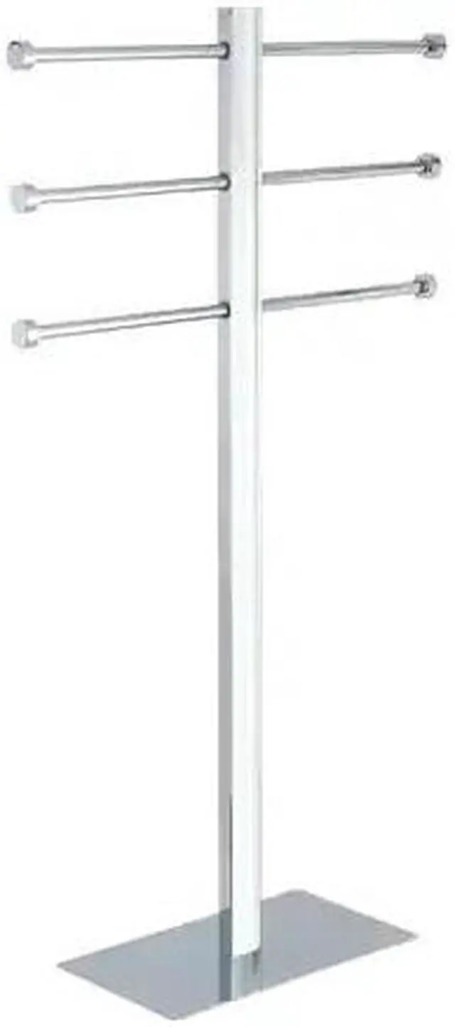 Alt view image 2 of 2 - Kingston Brass CCS6021 Stainless Steel Freestanding Towel Holder with Rectangular Base, Chrome