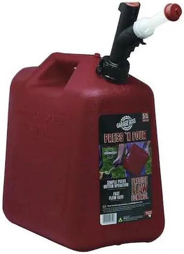 Alt view image 2 of 2 - GARAGEBOSS GB351 Gas Can, Plastic, 5 gal, Press 'N Pour (R) Spout,