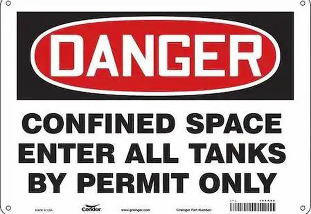 Main image of CONDOR 465K08 Safety Sign, 10 in Height, 14 in Width, Aluminum, Horizontal