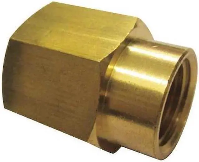 Main image of ZORO SELECT 6AYR6 1/2" x 3/8" FNPT Brass Reducing Coupling 10PK