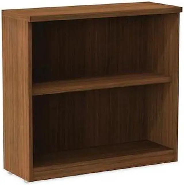 Alt view image 9 of 20 - Alera - VA633032WA - Alera Valencia Series Bookcase, Two-Shelf, 31 3/4w x 14d x 29 1/2h, Modern Walnut