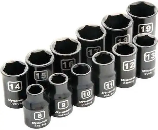 Main image of DYNAMIC D010022 Tools 3/8" Dr 12Pcs 6 Point Metric, Std Impact Socket Set, 8mm