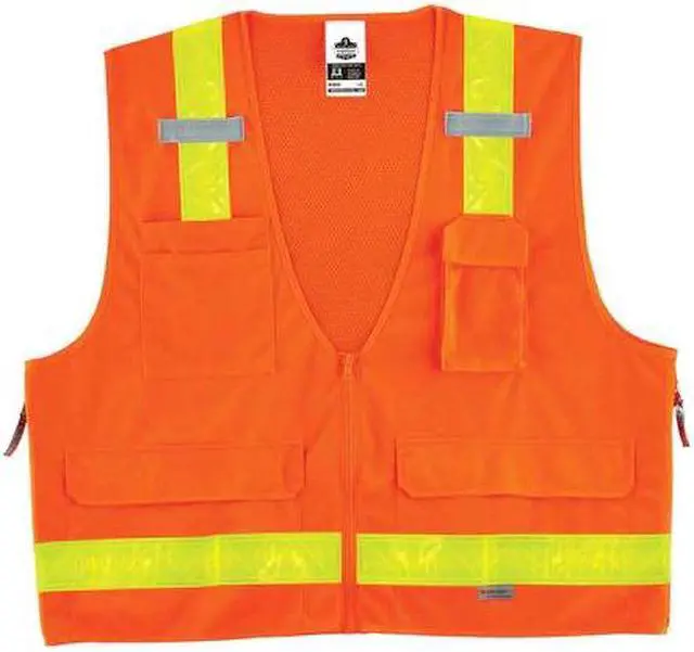 Main image of Ergodyne 21437 Surveyors Safety Vest, Yellow/Orange - XXX-Large, XX-Large