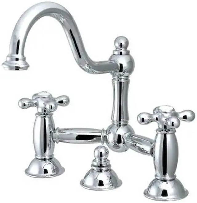 Alt view image 2 of 10 - Two Handle 8" Widespread Lavatory Faucet with Brass Pop-up in Chrome by Kingston Brass