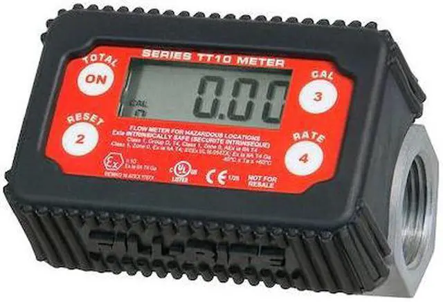 Alt view image 2 of 2 - Fill-Rite Flowmeter,For 1" Pipe,BSPT,2 to 35 gpm HAWA TT10AB