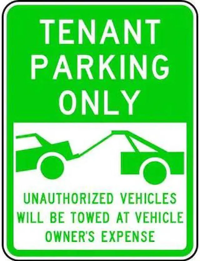 Main image of LYLE RP-125-18HA Tenant Parking Sign, 18" W, 24" H, English, Aluminum, Green,