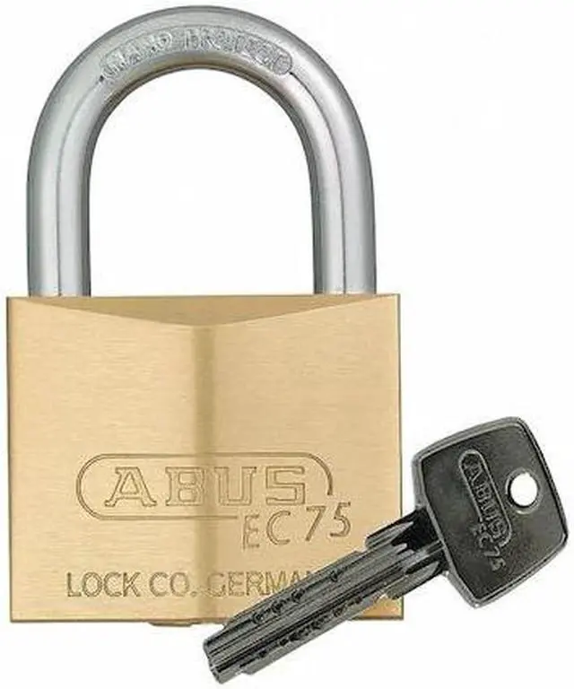 Alt view image 2 of 2 - Abus Keyed Padlock, 5/8 in,Square,Silver  75/30 KD