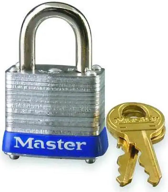 Main image of MASTER LOCK 7KA Padlock, Keyed Alike, Standard Shackle, Rectangular Steel Body,