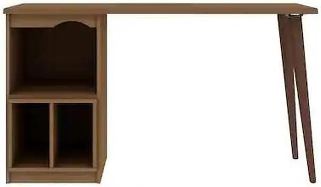 Alt view image 2 of 17 - Hampton 53.54 Home Office Desk with 3 Cubby Spaces and Solid Wood Legs in Maple Cream