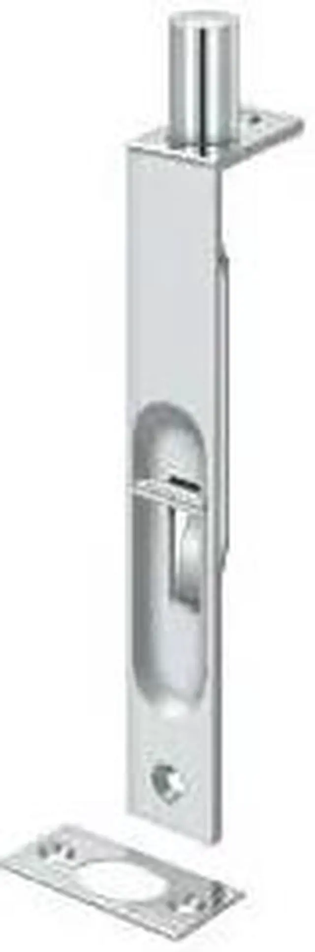 Alt view image 2 of 2 - Deltana 6FBS26 6 in. Heavy Duty Square Flush Bolt, Bright Chrome - Solid