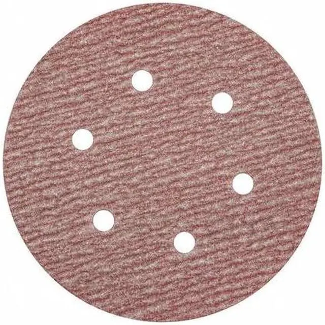 Main image of ZORO SELECT 05539520326 Hook-and-Loop Sanding Disc, 6" Dia, 6 Hole, Aluminum