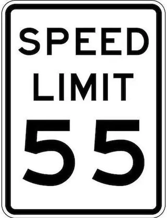 Main image of LYLE R2-1-55-18HA Speed Limit 55 Traffic Sign, 24 in Height, 18 in Width,